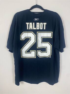 Pittsburgh Penguins Talbot #25 Black Logo Hockey T-Shirt Size 2XL